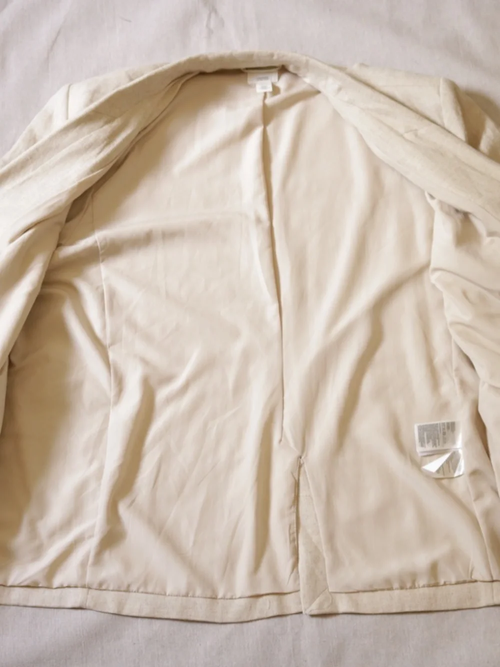 H&M Linen Blend Double Breasted Blazer Men's XL Beige Oversized Boxy Jacket